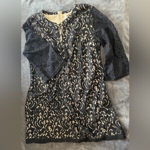 Xhilaration XL Black Lace Dress with Tie Detail, Bell Sleeve